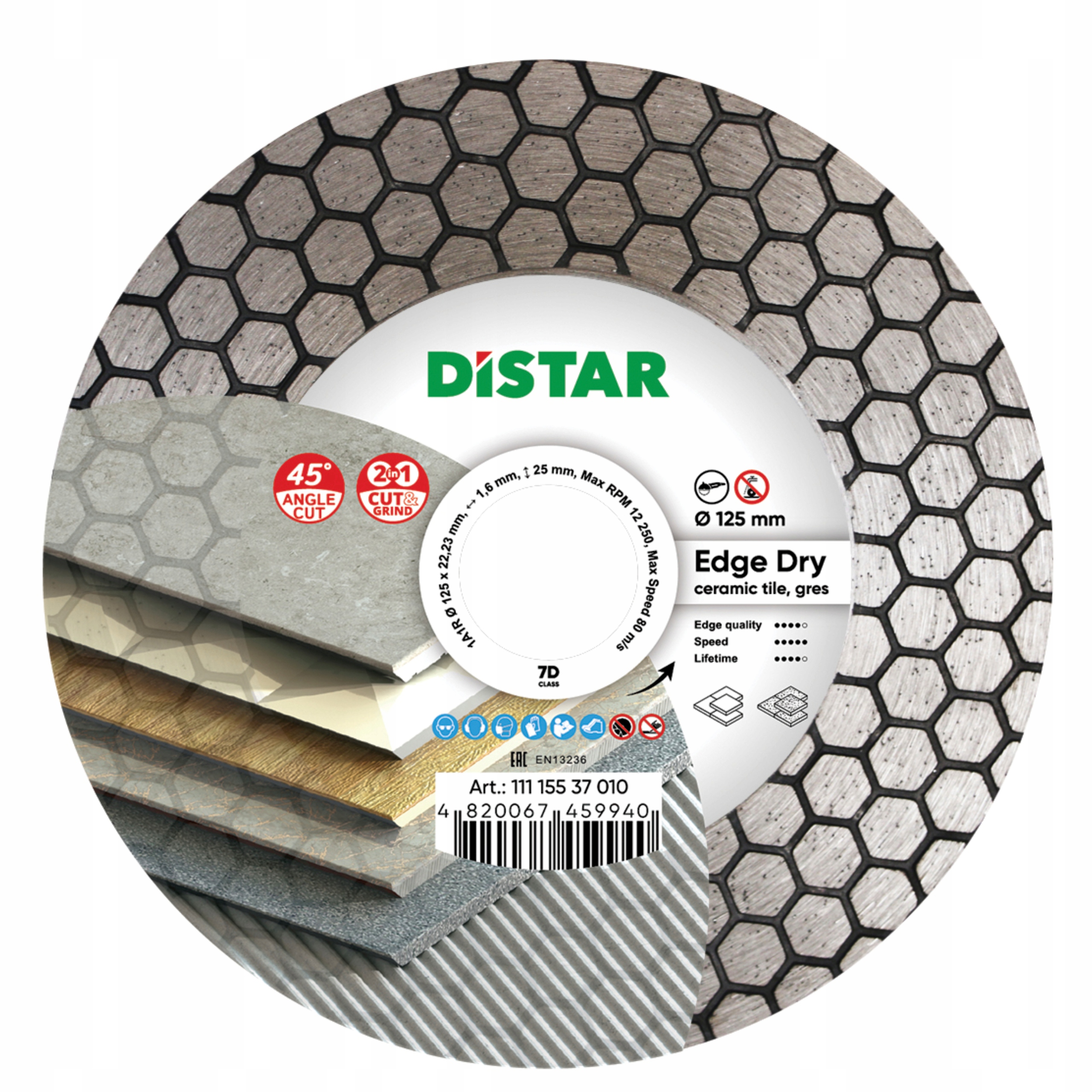 Distar Edge Dry 125 Tarcza do cięcia pod kątem 45