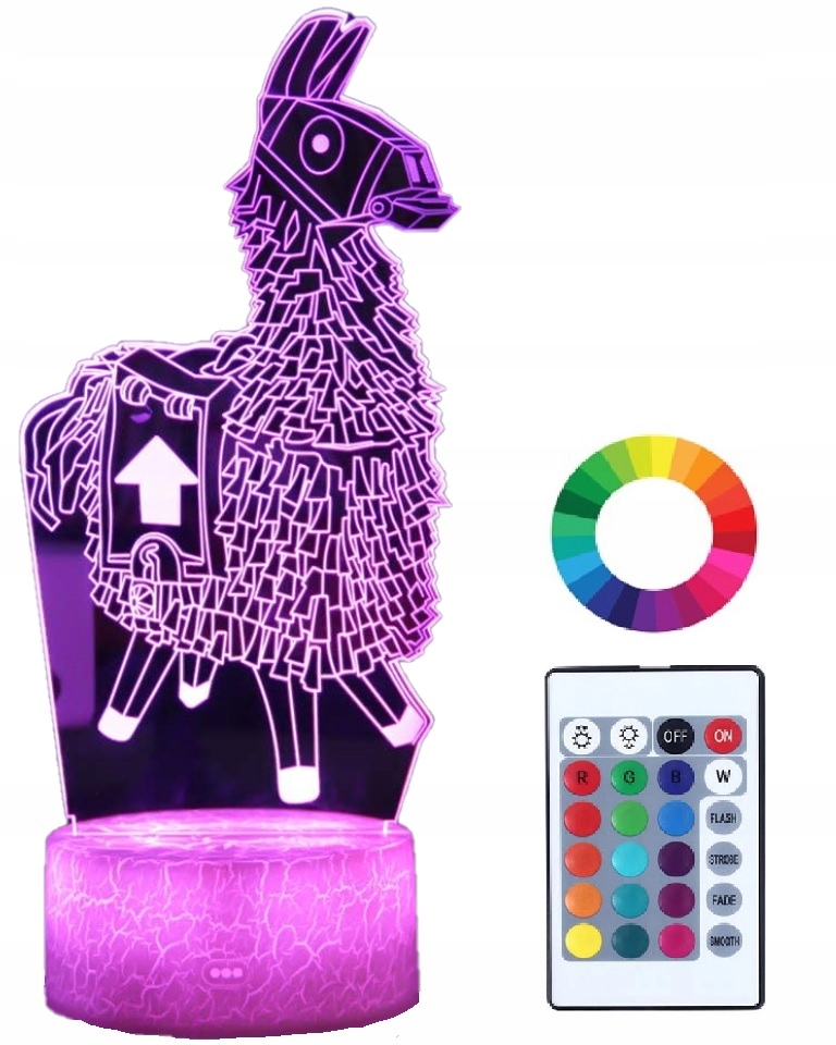 

Lampka Nocna z Imieniem 3D Lama Alpaka Fotnine