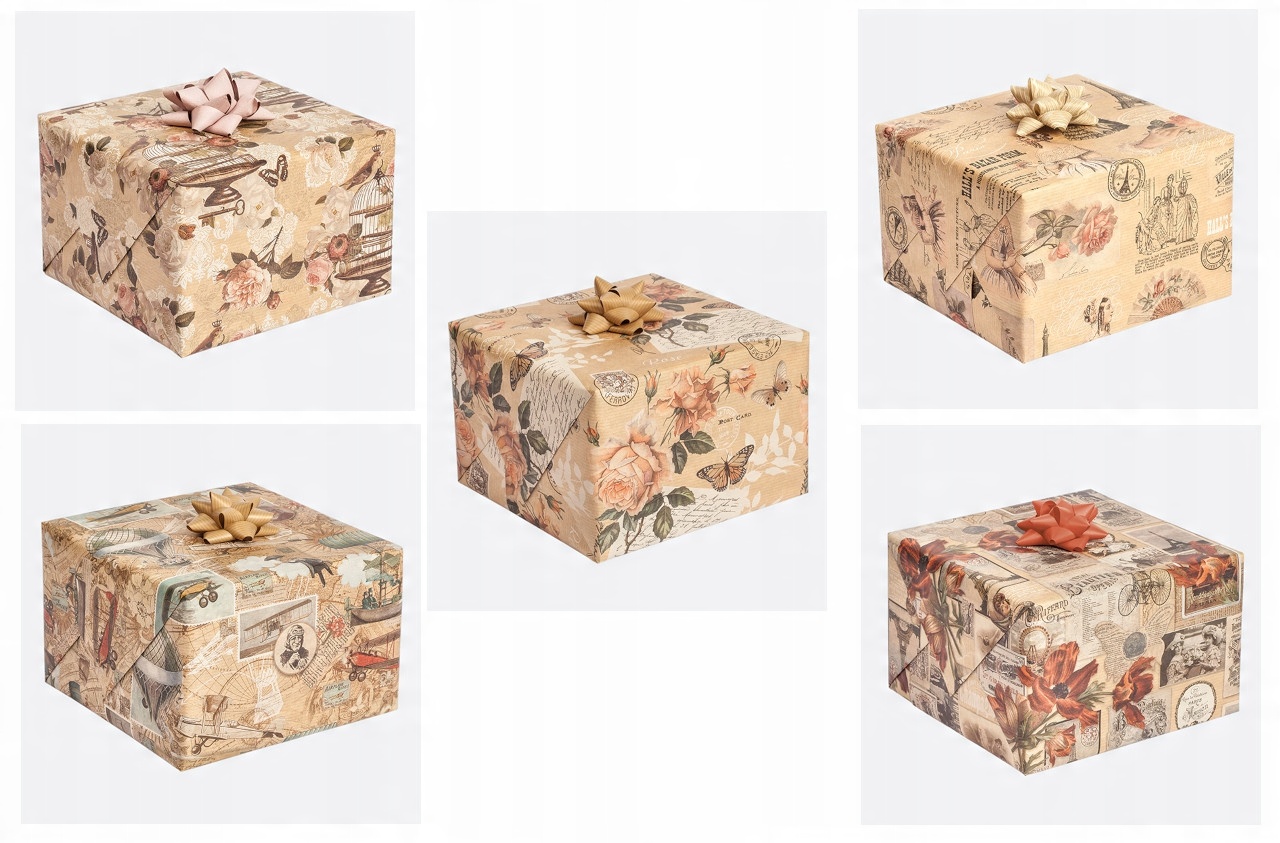 

Papier ozdobny Kraft mix/5 rolek