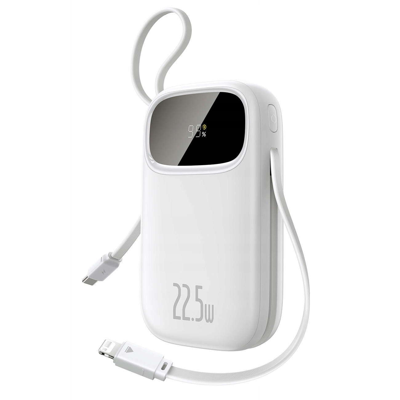 Powerbanka 20000 mAh 22.5 W s displejem a kabely Usb-c pro iPhone Lightning b