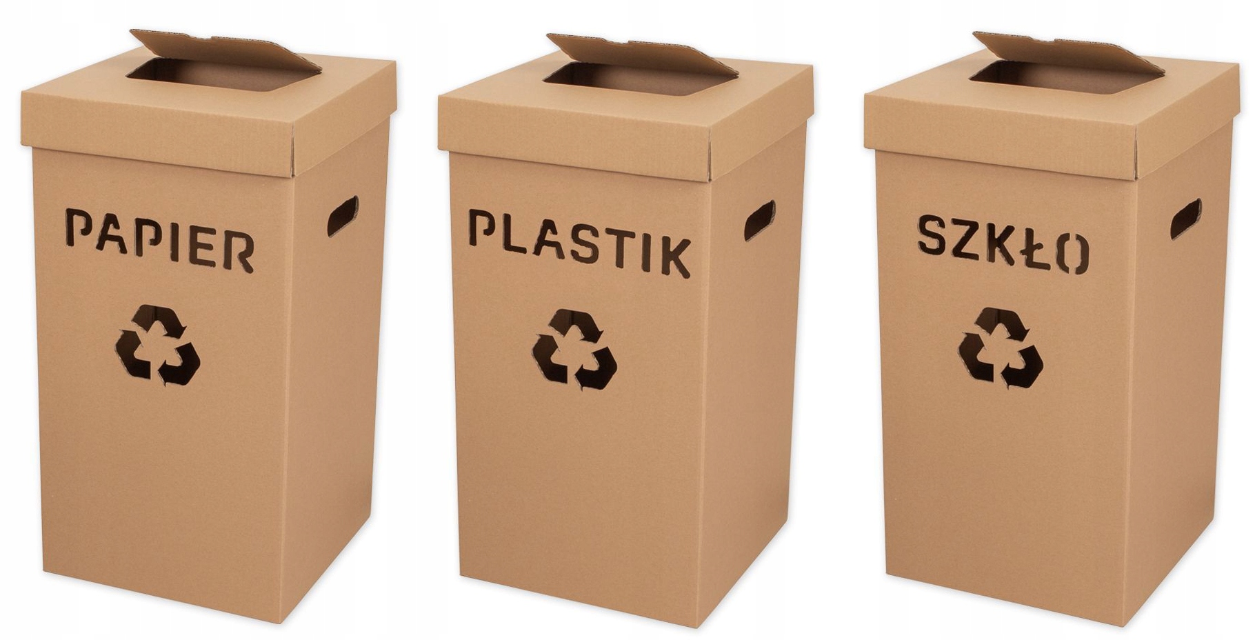 

Zestaw Koszy Segregacja papier szkło plastik 54l