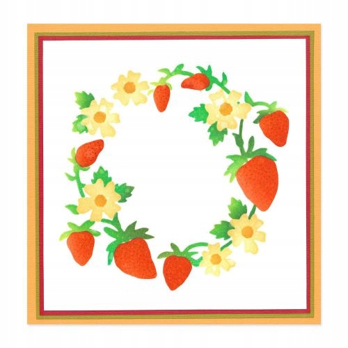 4 vrstvené šablony Sizzix Strawberry Wreath (666528)
