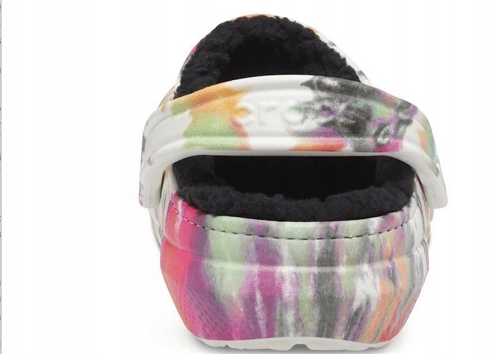 CROCS CLASSIC BLACK/MULTI KLAPKI Ocieplane 45-46 Kolekcja CLASSIC LINED TIE DYE