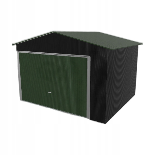 Plechová garáž 3.5 x 3 m jednopolohová, dvouspádová, černá