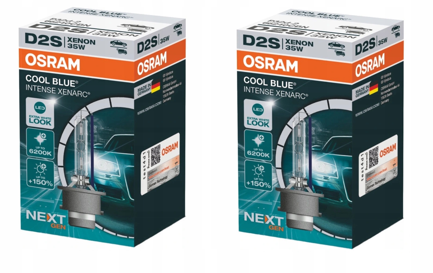 

2x Żarnik D2S Osram Cool Blue Next 6200K 66240CBI