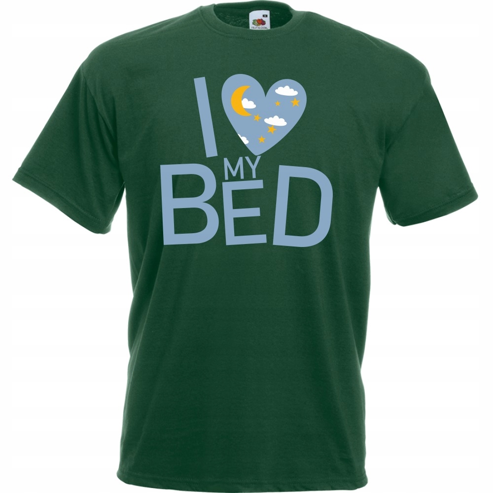 

Koszulka I love my bed łóżko spanie XL butelkowa