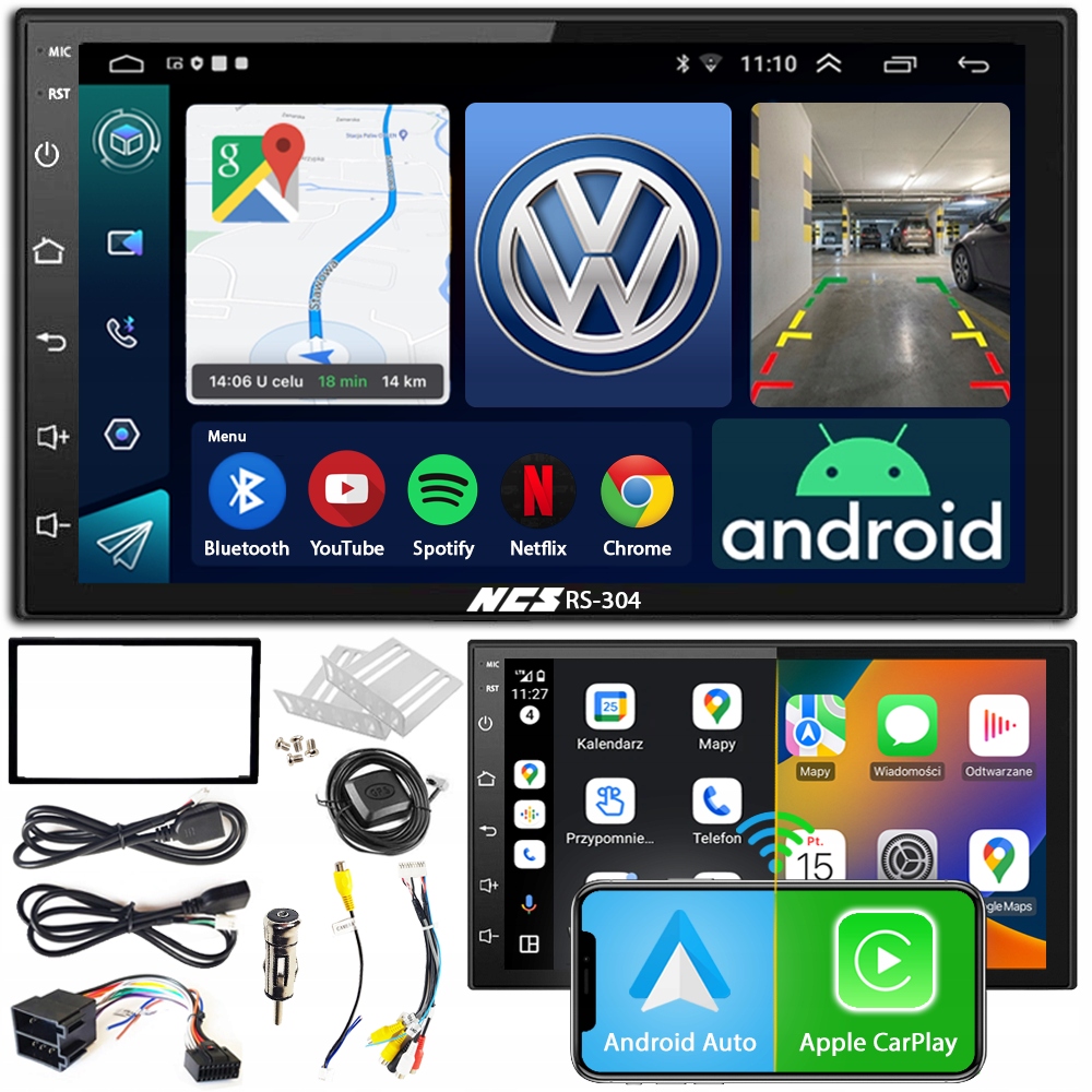 Rádio Navigace Ncs RS-304 Android Do Vw Passat B5 1996-2004 2DIN Bluetooth
