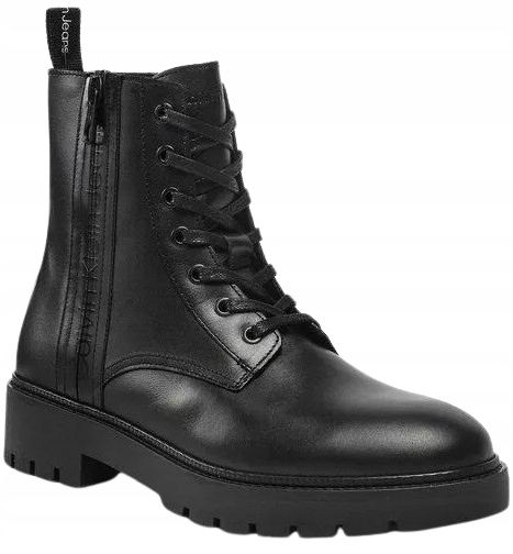 CALVIN KLEIN JEANS TRZEWIKI MĘSKIE SKÓRZANE CZARNE Z ZAMKIEM 44 3F4G9*