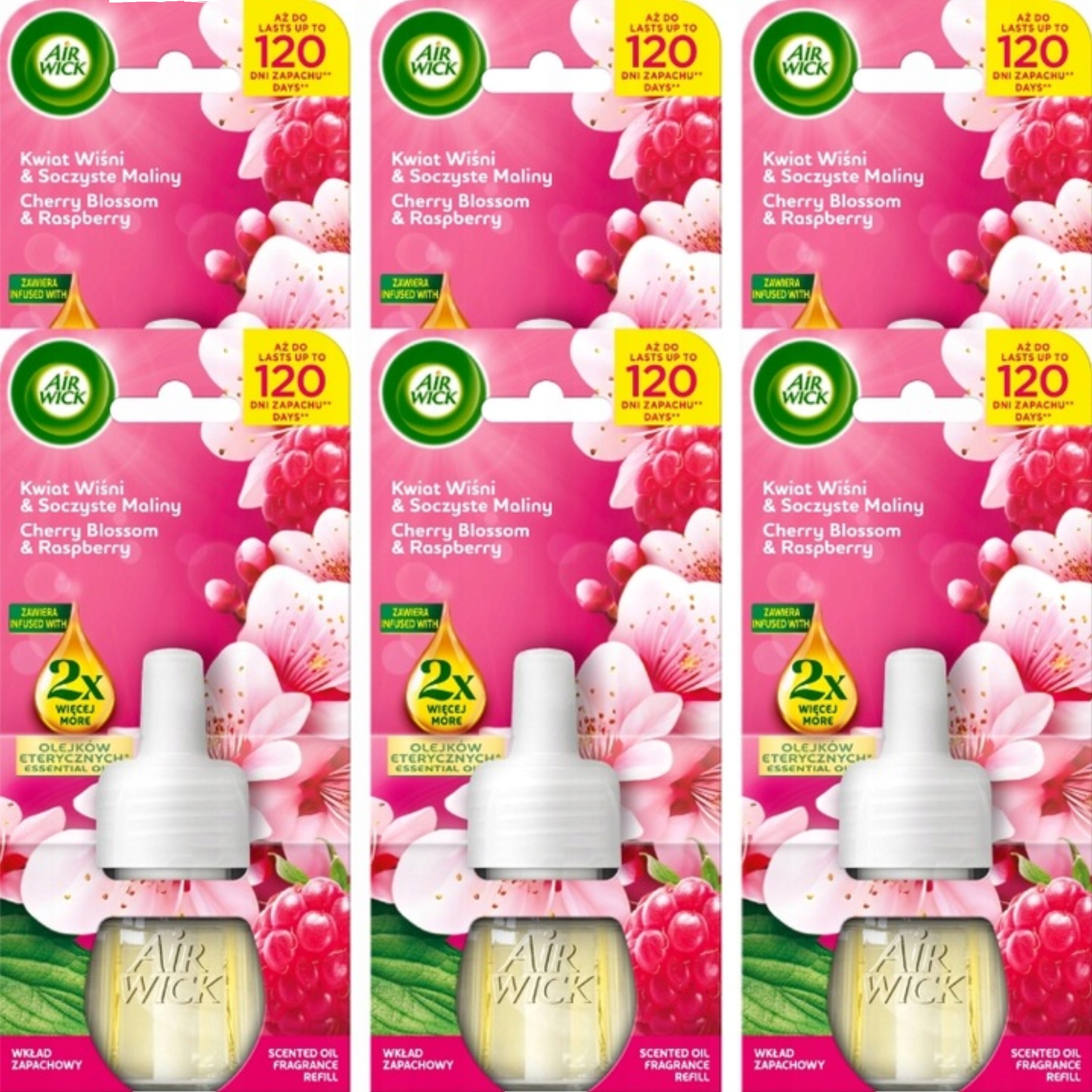 Air Wick Náplň do osvěžovače vzduchu Višňový Květ Šťavnaté maliny 19 ml x 6