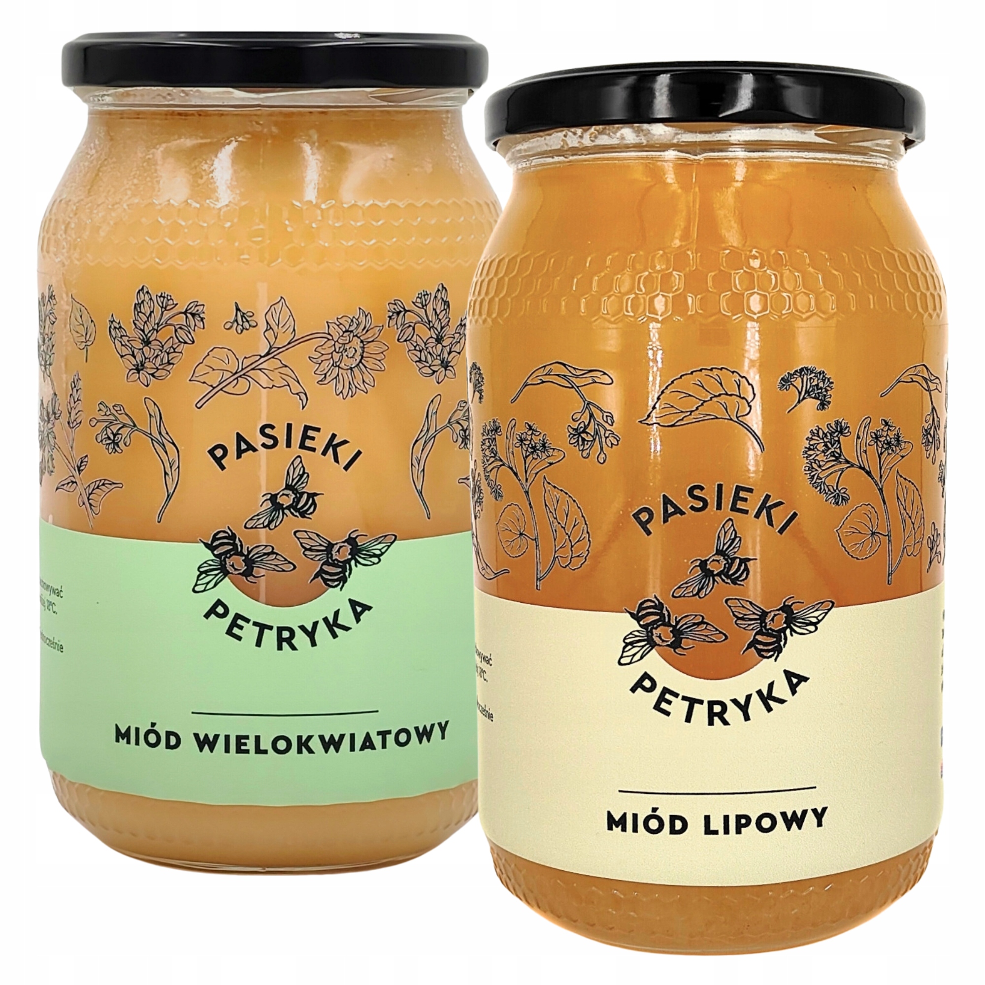 Miód lipowy wielokwiatowy 1,2 kg duże słoiki Pasieki Petryka