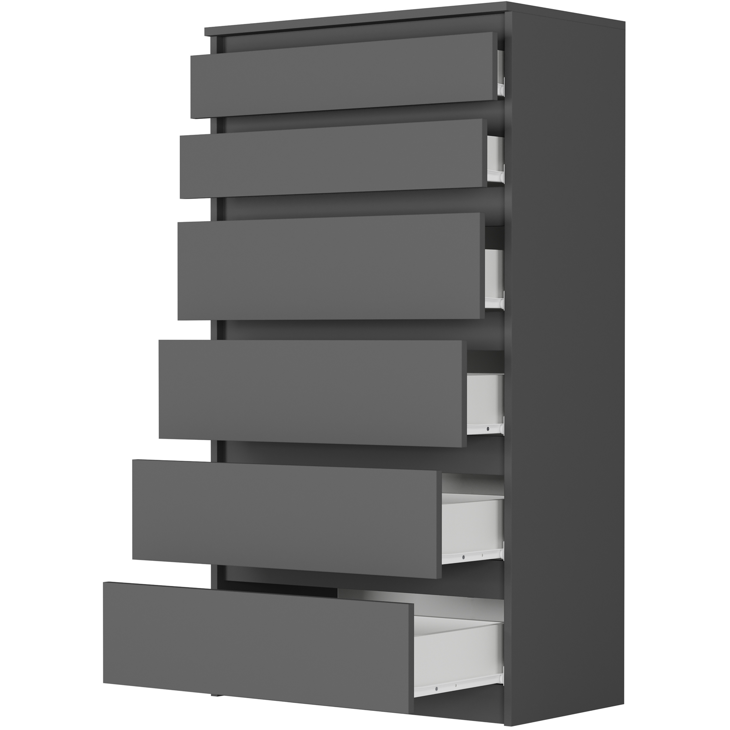 NOWOCZESNA KOMODA SZAFKA 6 SZUFLAD PL R-6 ANTRACYT