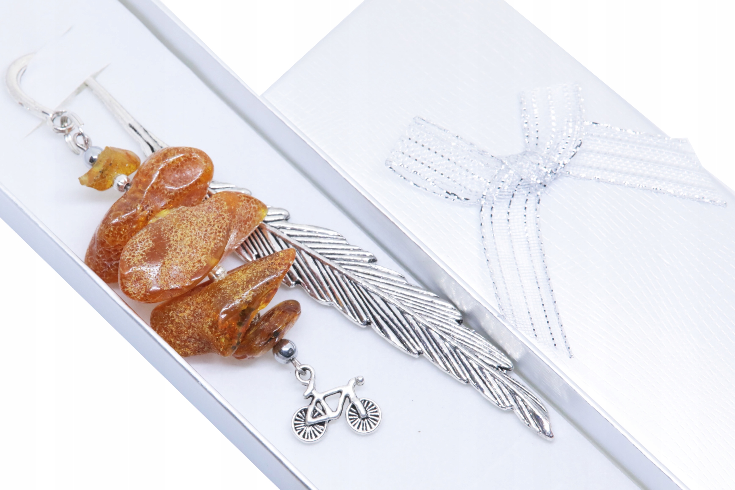 ZAKŁADKA DO KSIĄŻKI rower BURSZTYN unikat!