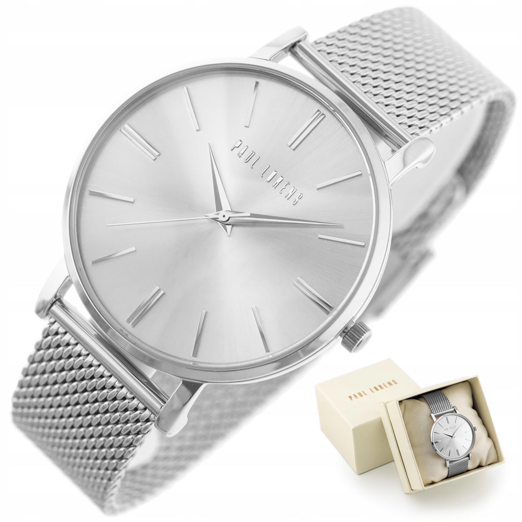 SREBRNY ZEGAREK DAMSKI PAUL LORENS zg505a + BOX 14236956189 Allegro.pl