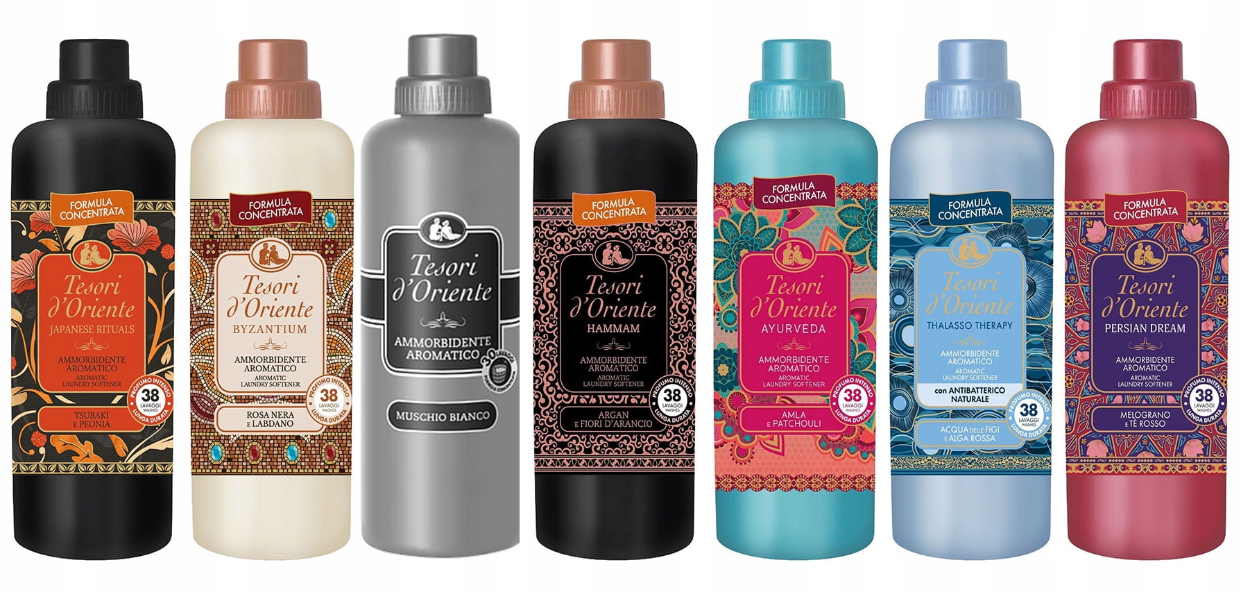 Tesori d'Oriente Zestaw włoskich płynów do płukania 7 sztuk