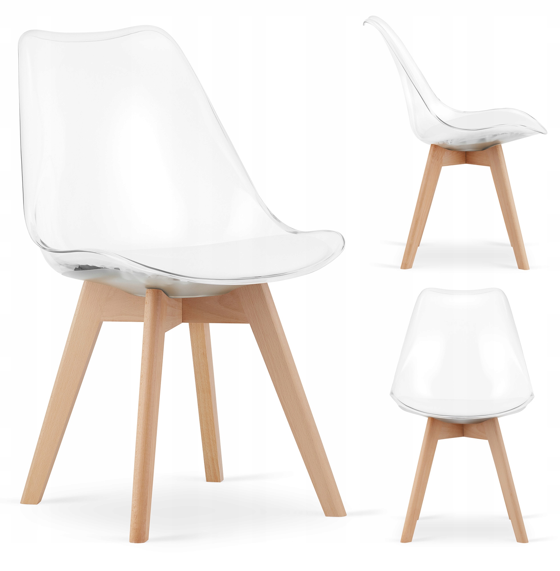 Krzesło Kuchenne Skandynawskie do Salonu Jadalni Transparentne Atte MufArt