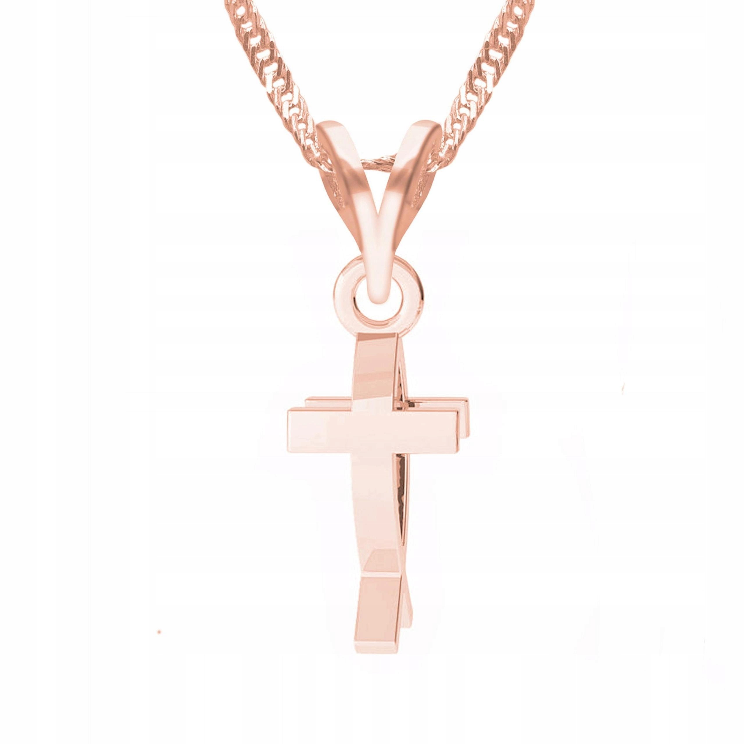 Náhrdelník Pozlacený kříž Kříž Rybka s křížem Ryba Cross Stříbro 925