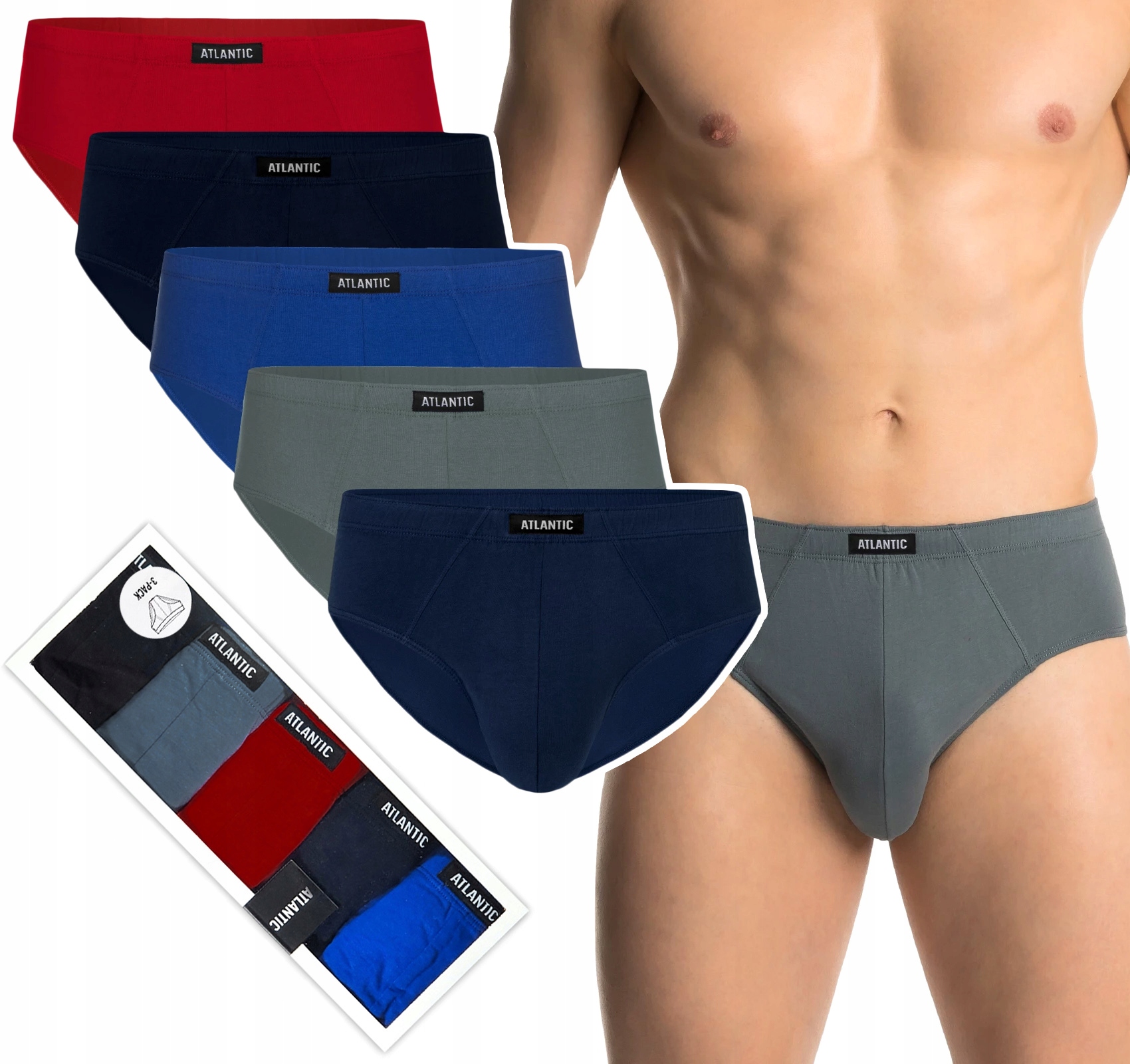 Atlantic 5SMP-03 pánské klasické slipy 5-PAK XXL