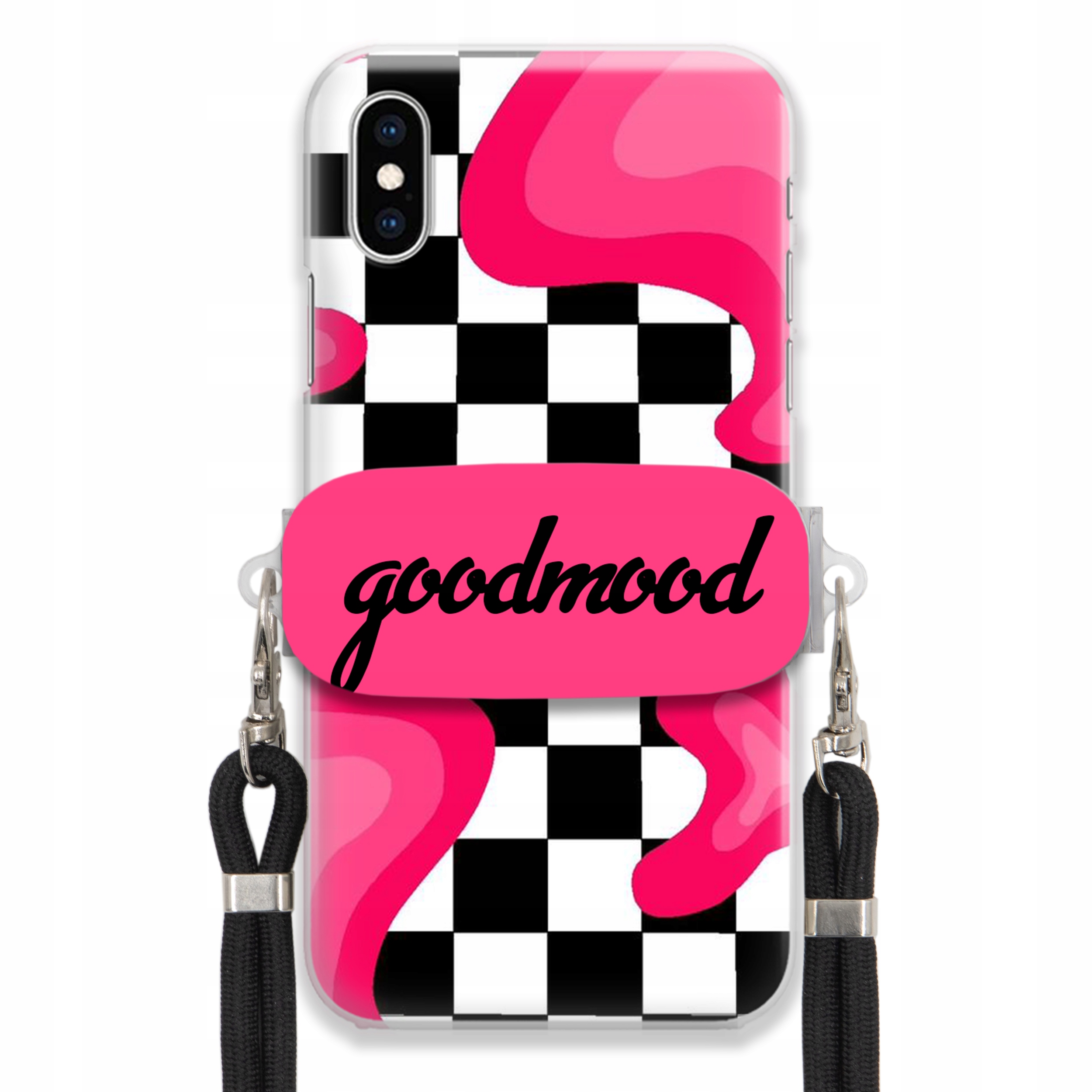 Puzdro Pre iPHONE Xs Set Case Držiak Na Vodítko Čierny Pre Teenagerov Splash