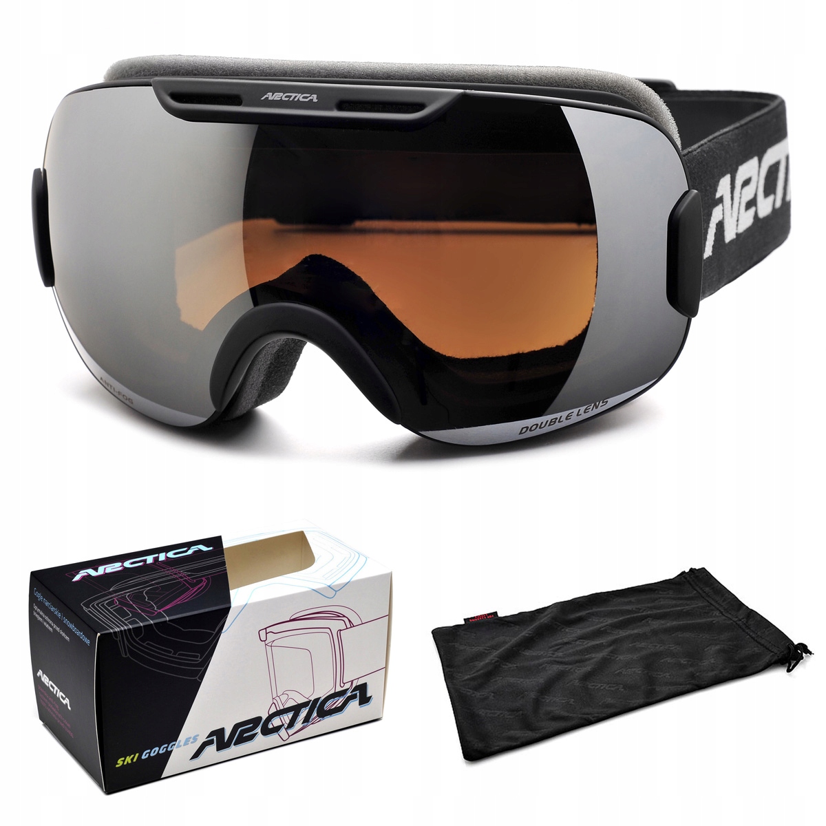 Arctica G-102 Lyžařské Brýle Kat. 2 S Dvojitým Sklem Bez Zamlžování Pouzdro