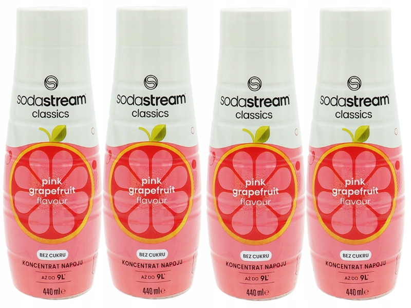 4x SYROP KONCENTRAT GRAPEFRUIT DO SATURATORA SODASTREAM 9L NAPOJU z 440ml Stan opakowania oryginalne