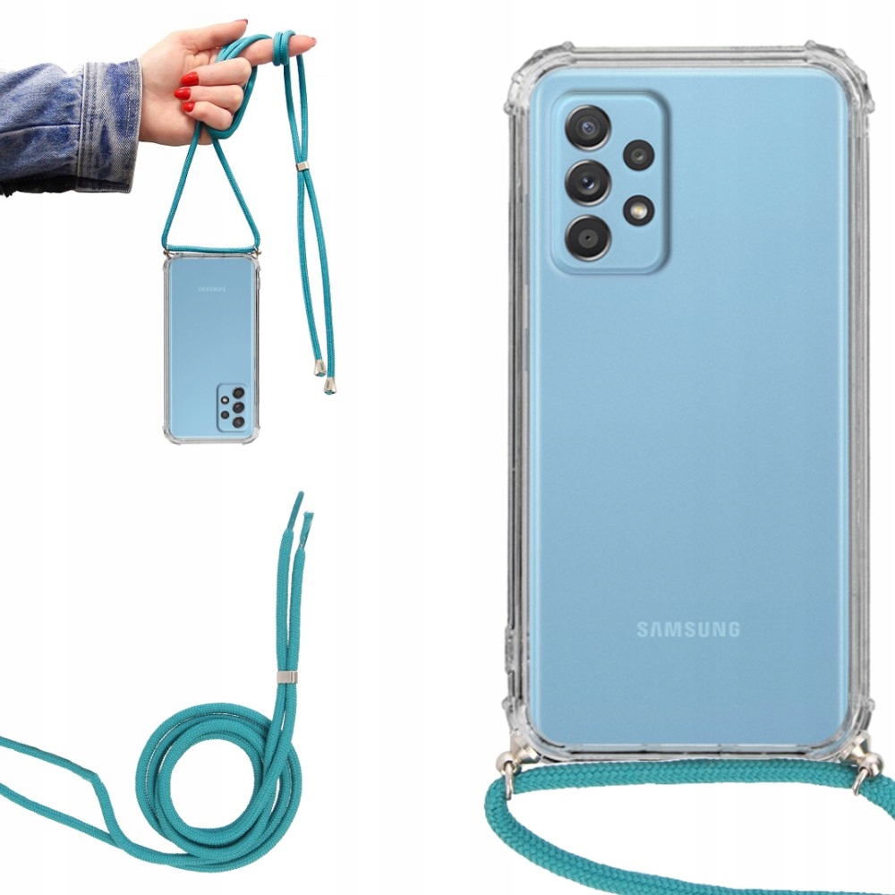 

Etui Crossbody do Samsung A33 5G Turkusowy Sznurek