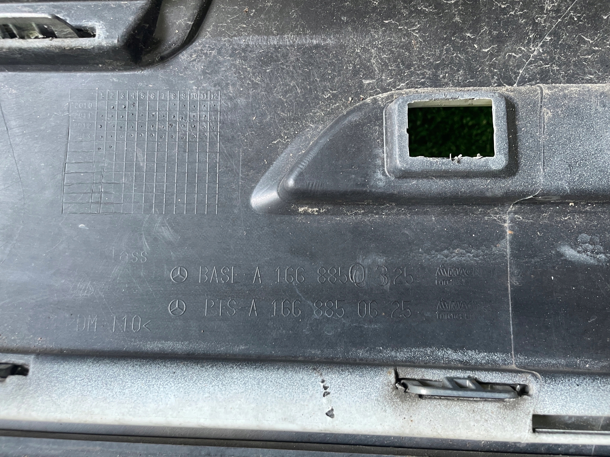 Mercedes Ml A166 11-15 bumper rear part rear basic zwykly
