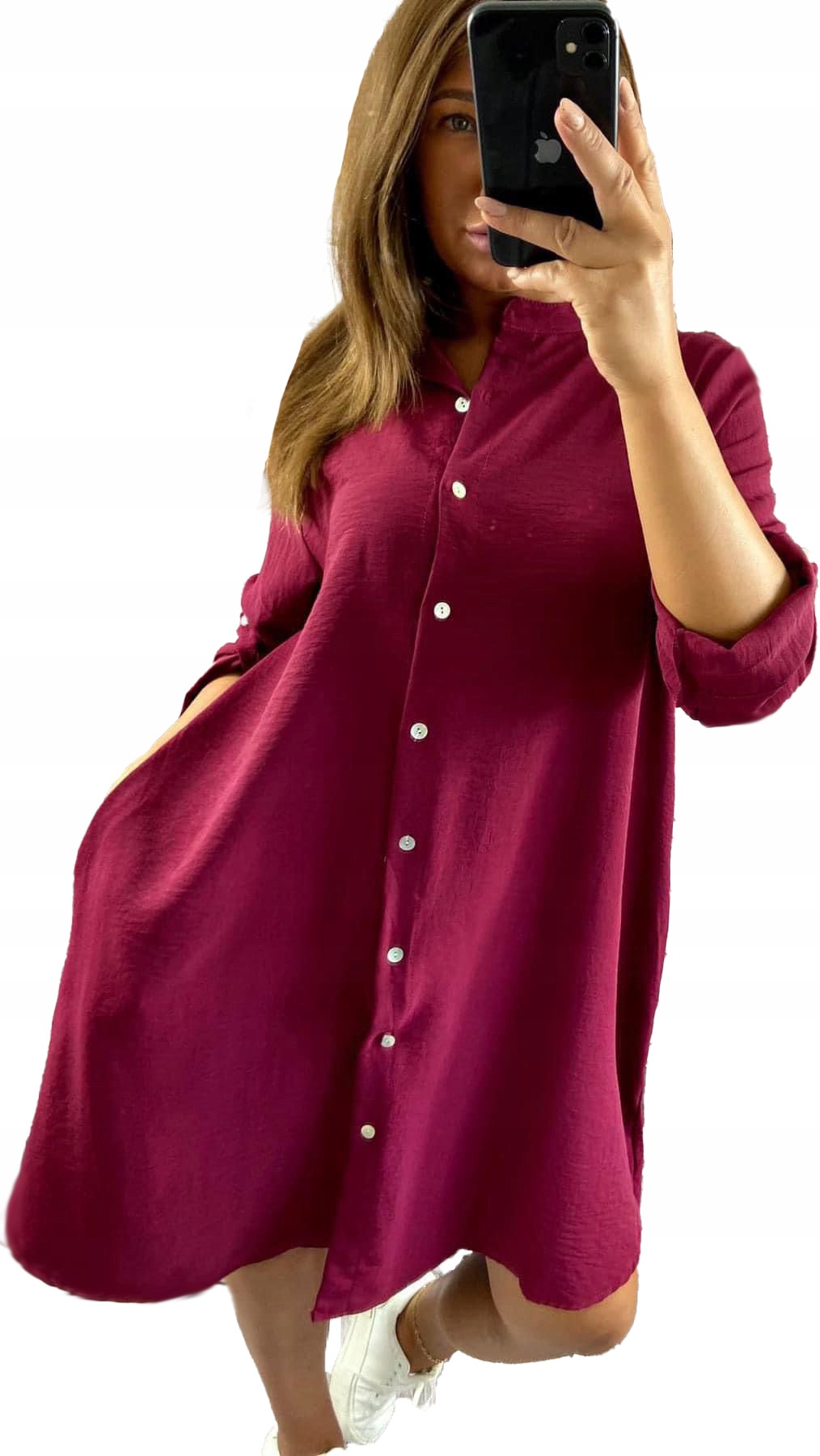 Šaty Třešňová zeštíhlující sukně velké velikosti (50-54) vel 50