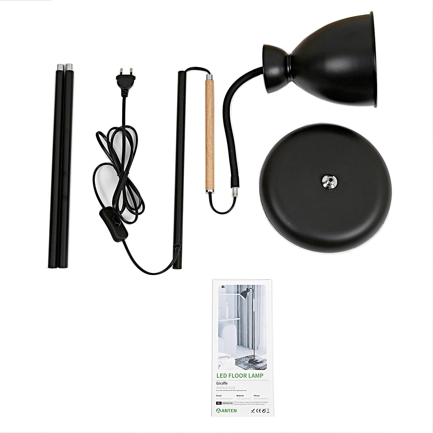 klasyczna Lampa Stojąca Podłogowa 159cm E27 Waga produktu z opakowaniem jednostkowym 2.8 kg