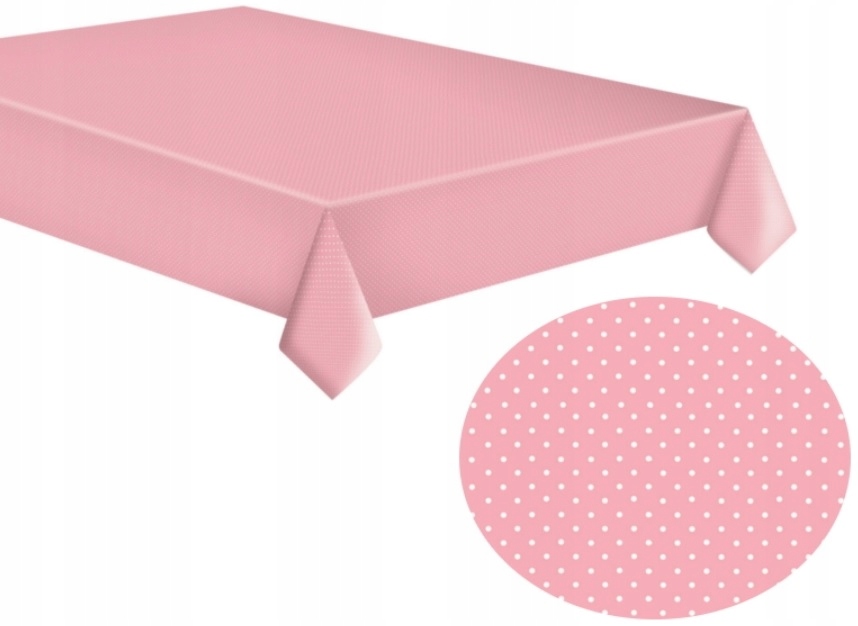 

Obrus Papierowy Różowy W Kropki Urodziny 120x180CM