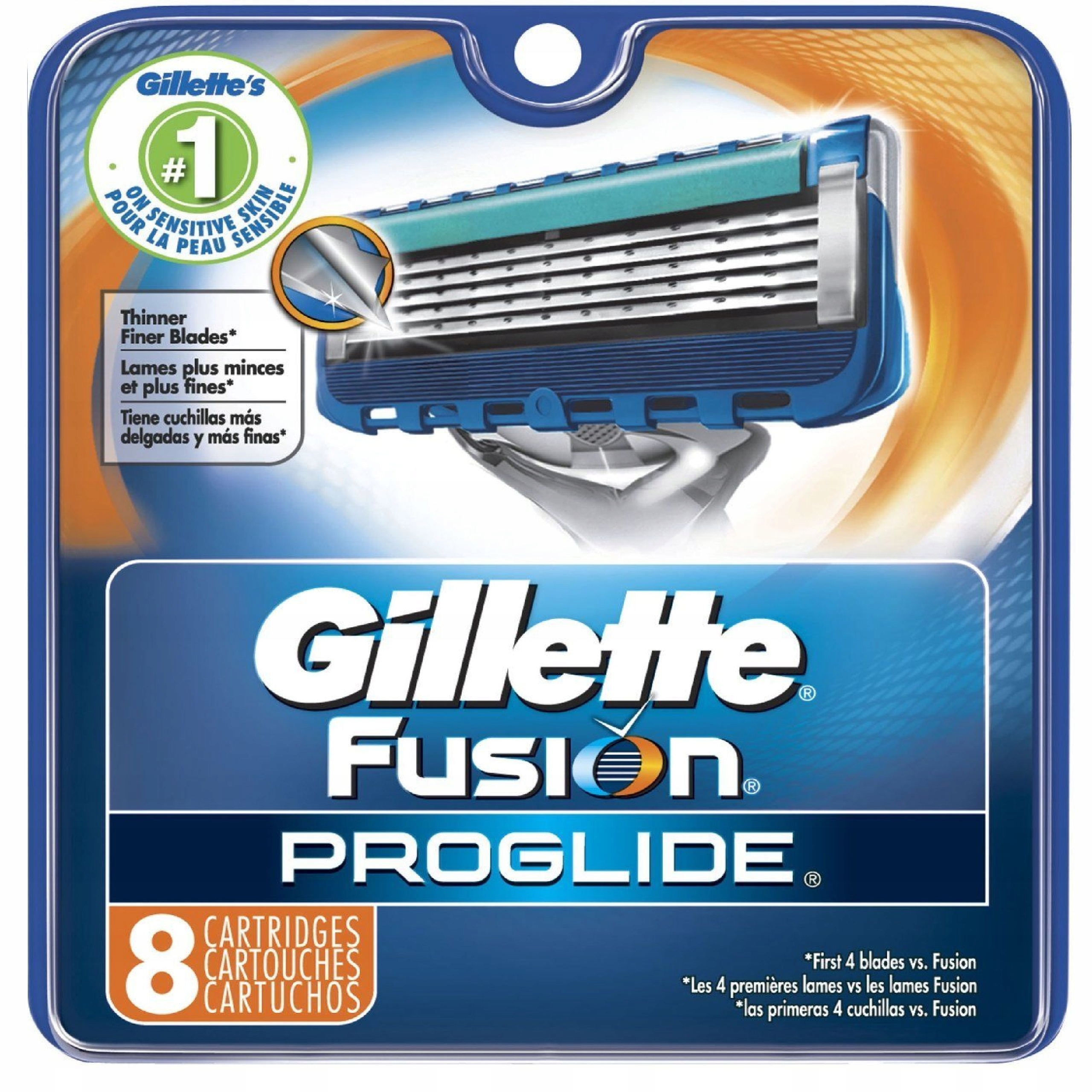  Gillette Fusion Proglide леза 8шт.оригінал 100%