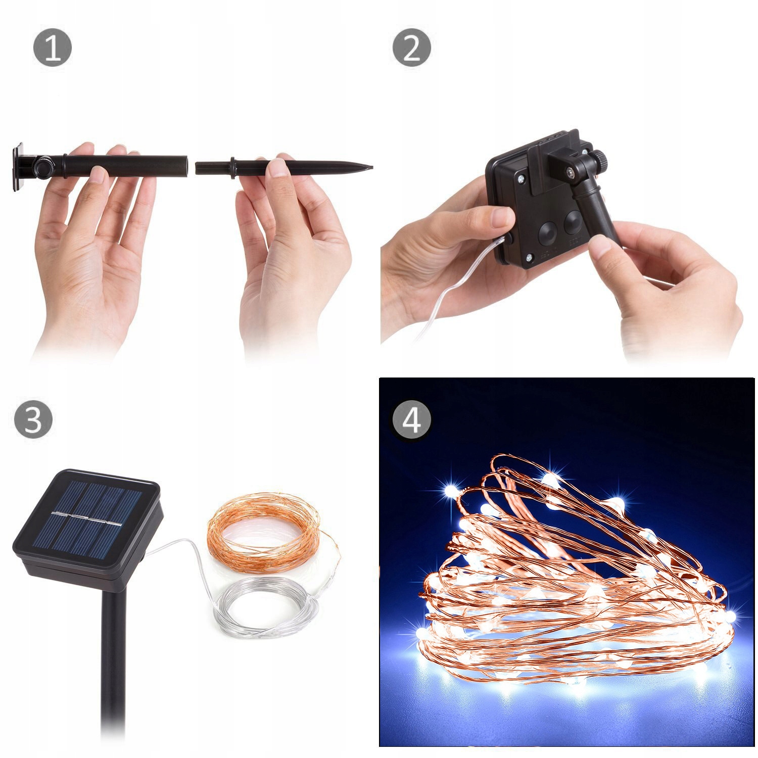 OGRODOWE LAMPKI SOLARNE ŚWIATEŁKA CZUJNIK 10m LED Rodzaj inny