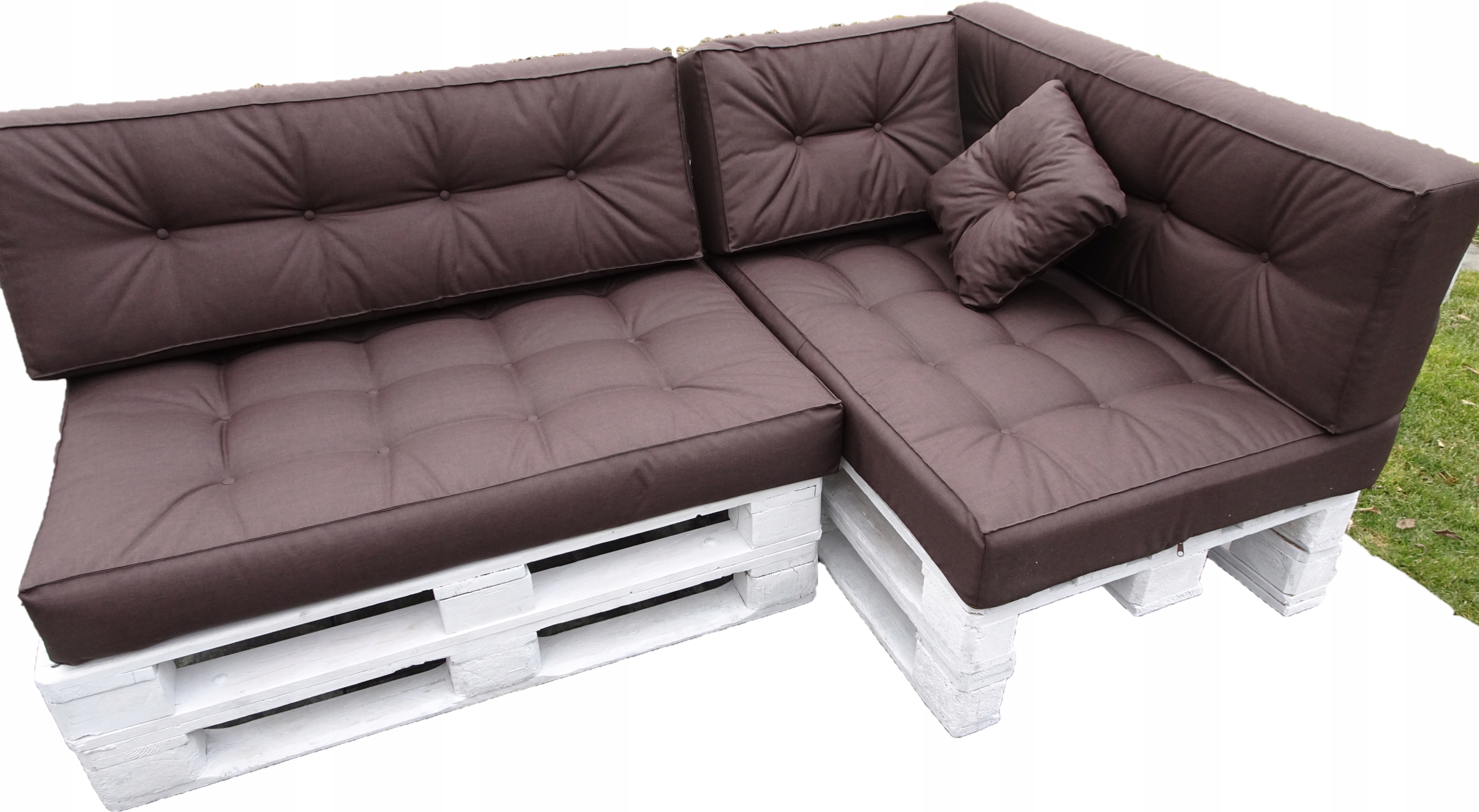 Polštáře na dvě Palety sada 6 ks 120 X 80 Bronz Rovné Opěradlo