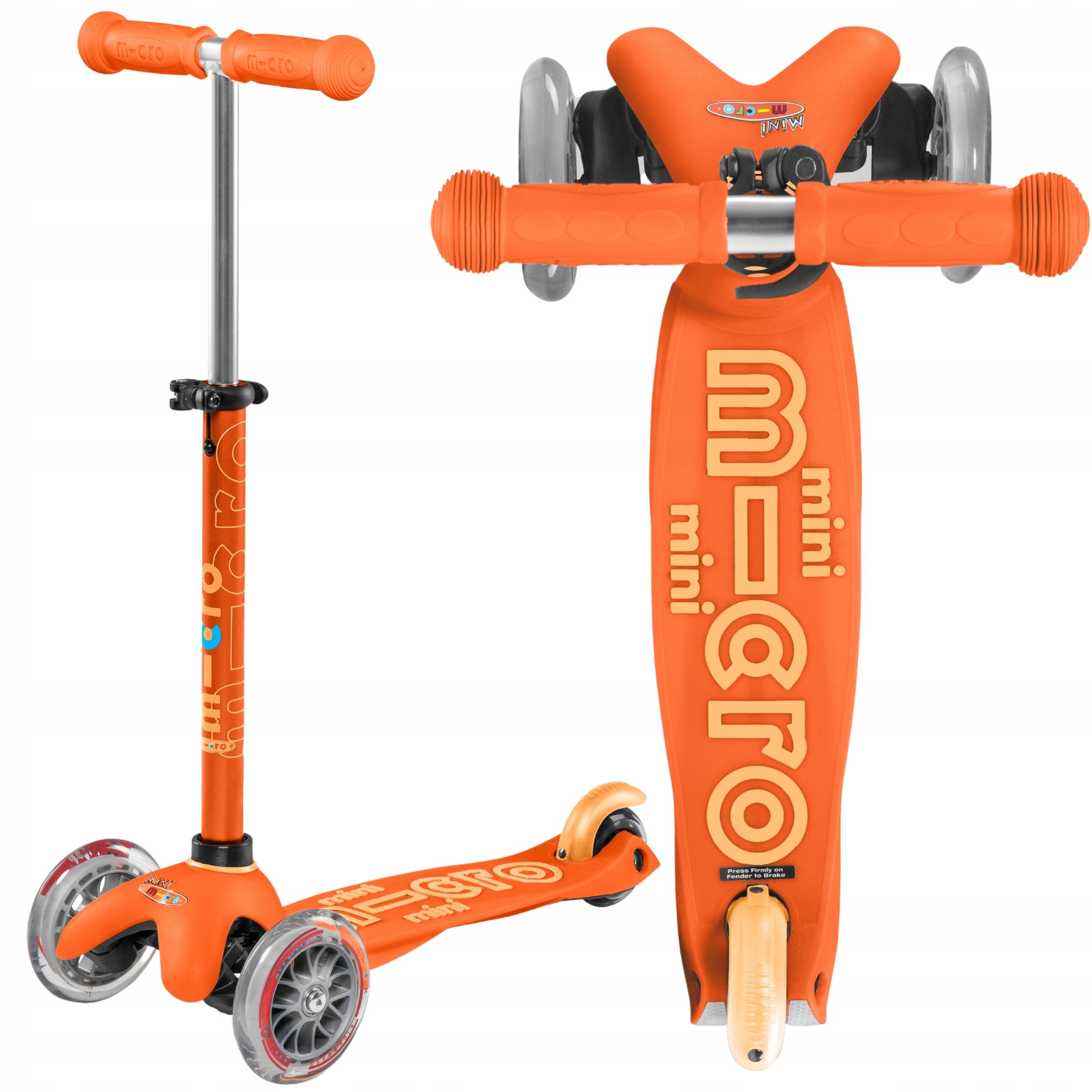 Hulajnoga Trójkołowa dla Dzieci Micro Mini Deluxe Regulowana Pomarańczowa
