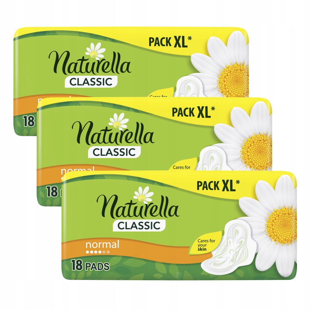3X Naturella Classic Normal Podpaski Ze Skrzydełkami 18SZT