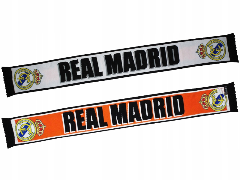 Dwustronny Szalik Real Madryt Sezon 24/25 White-orange