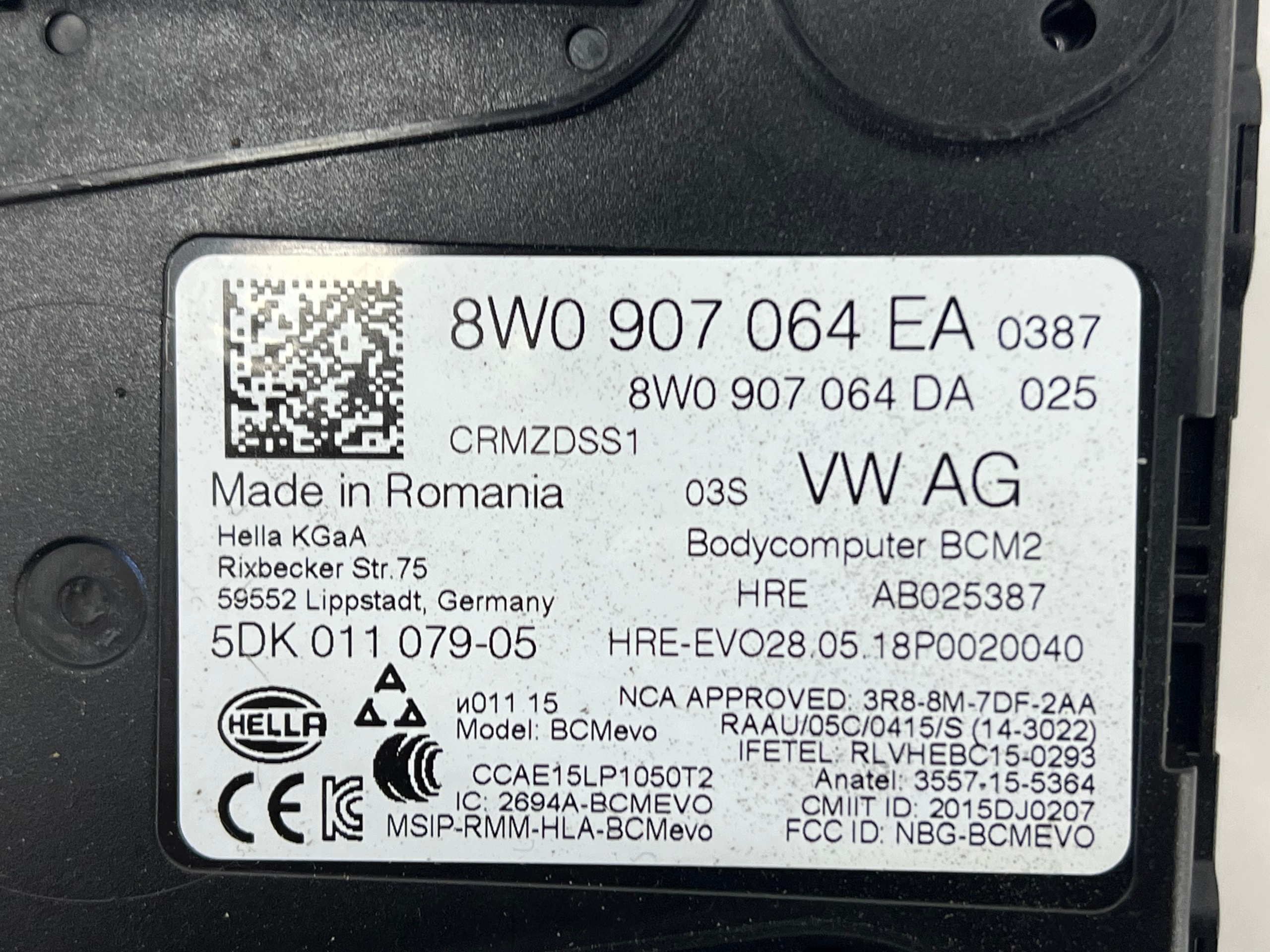 modulo Centralina KOMFORTU Originale 8W0907064EA AUDI A4 B9 8W