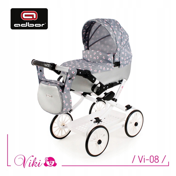 Wózek dla Lalek ADBOR VIKI 2 GRATISY kolor Vi-08 Marka Adbor