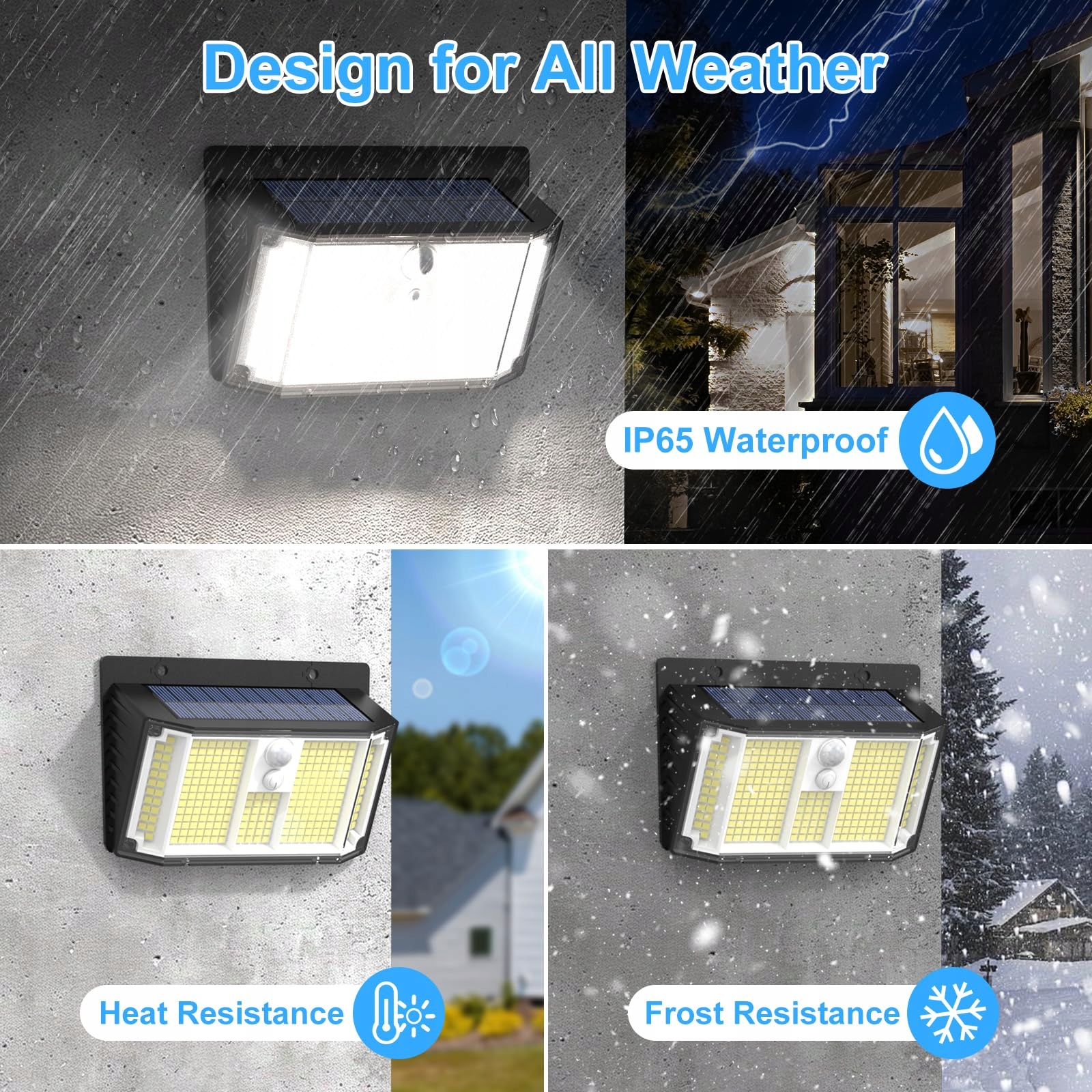 Lampy Solarne Zewnętrzne Z Czujnikiem Ruchu IP65 268 LED 2 Szt FRATINK — miniatura 6