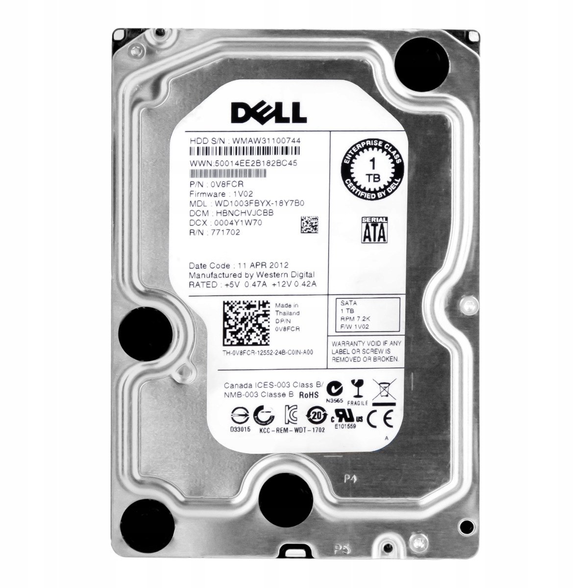 Dell 0V8FCR 1TB 7.2K 64MB Sata II 3.5'' WD1003FBYX