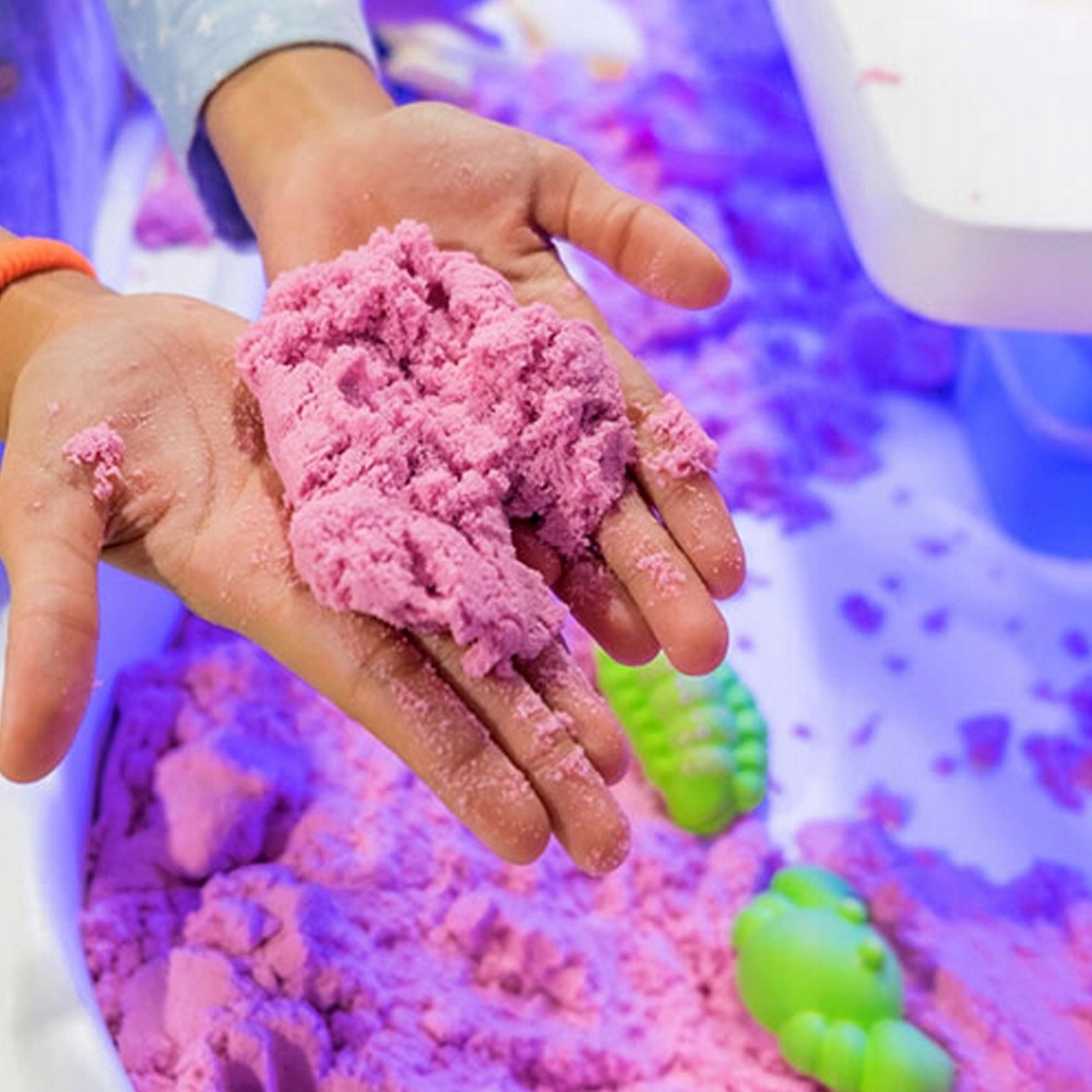 PIASEK KINETYCZNY PLASTYCZNY ZESTAW PIASKOWNICA BASEN FOREMKI ŁOPATKA 3KG Płeć chłopcy dziewczynki