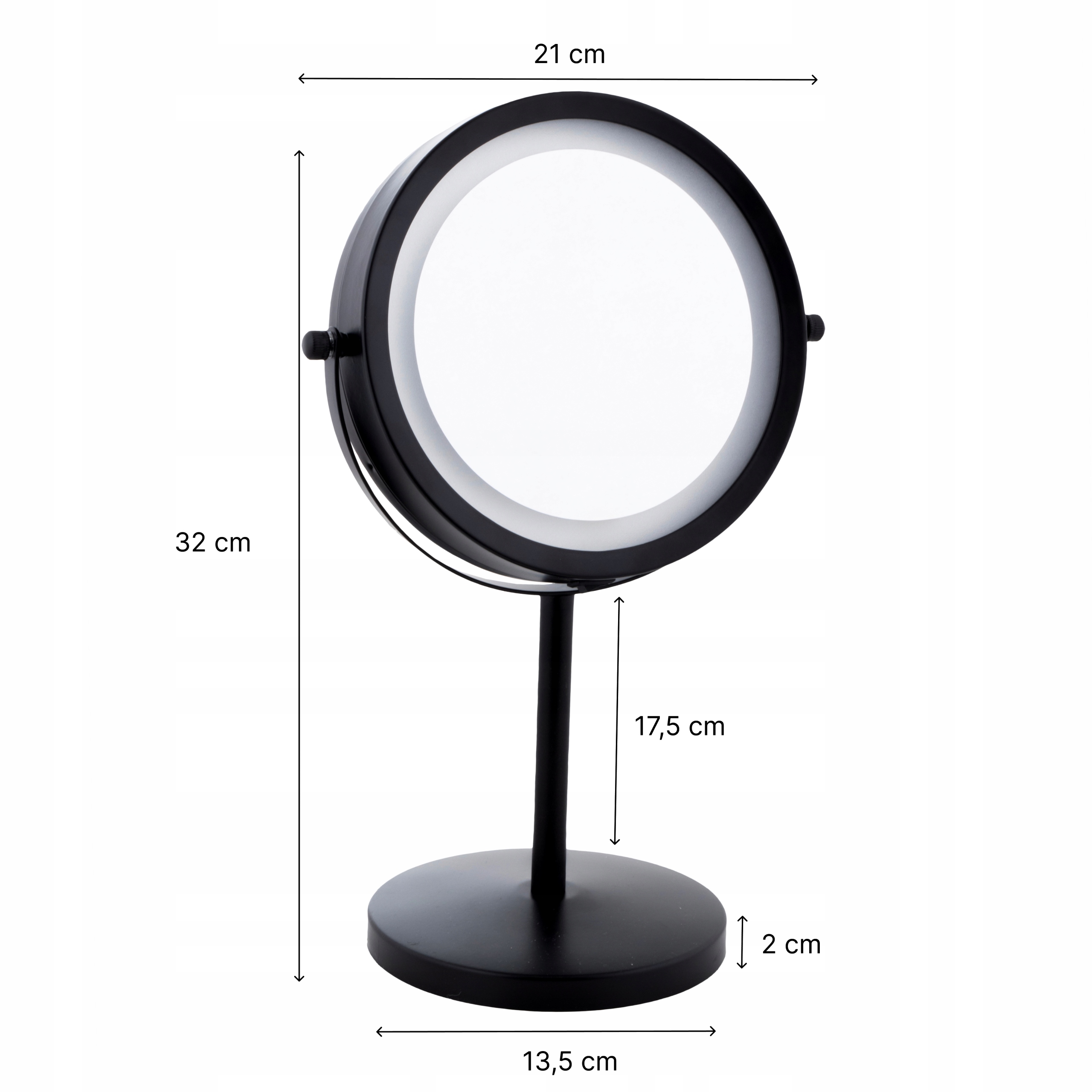 LUSTERKO KOSMETYCZNE DO MAKIJAŻU PODŚWIETLANE LED OBROTOWE DO MALOWANIA Informacje dodatkowe oświetlenie