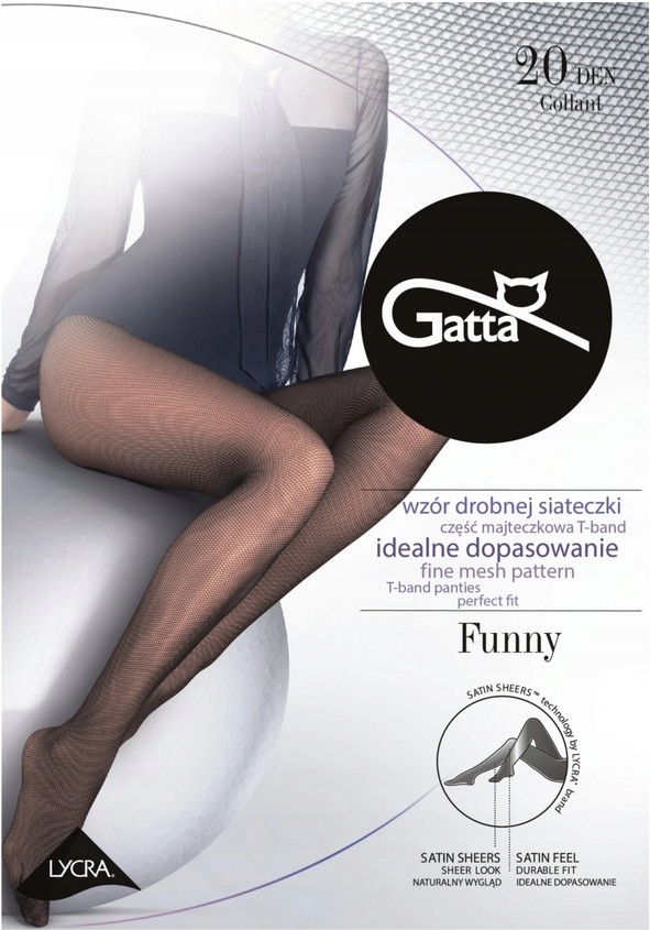 RAJSTOPY GATTA FUNNY SIATECZKA 20 DEN 3-M NERO