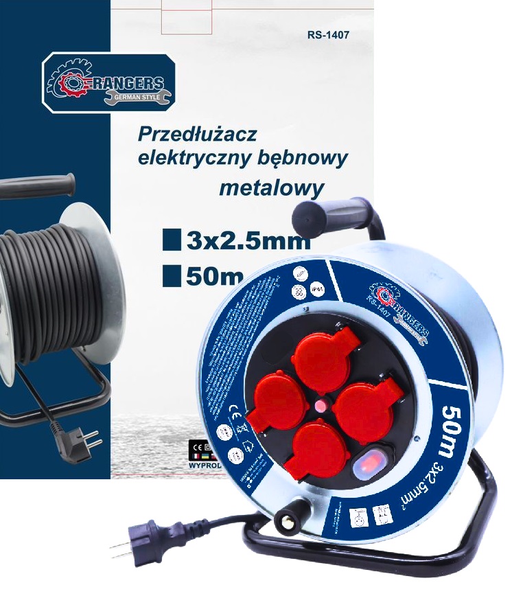 

Przedłużacz Na Bębnie 3x2,5 50m Bębnowy Budowlany