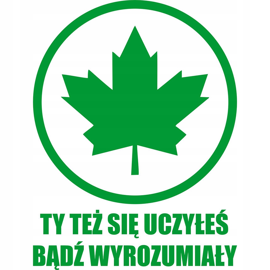 Naklejka zielony Listek Liść Klonu młody początkujący kierowca 11x15cm