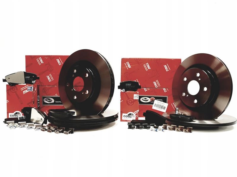 TRW диски + колодки передние + задние TOYOTA AVENSIS T27