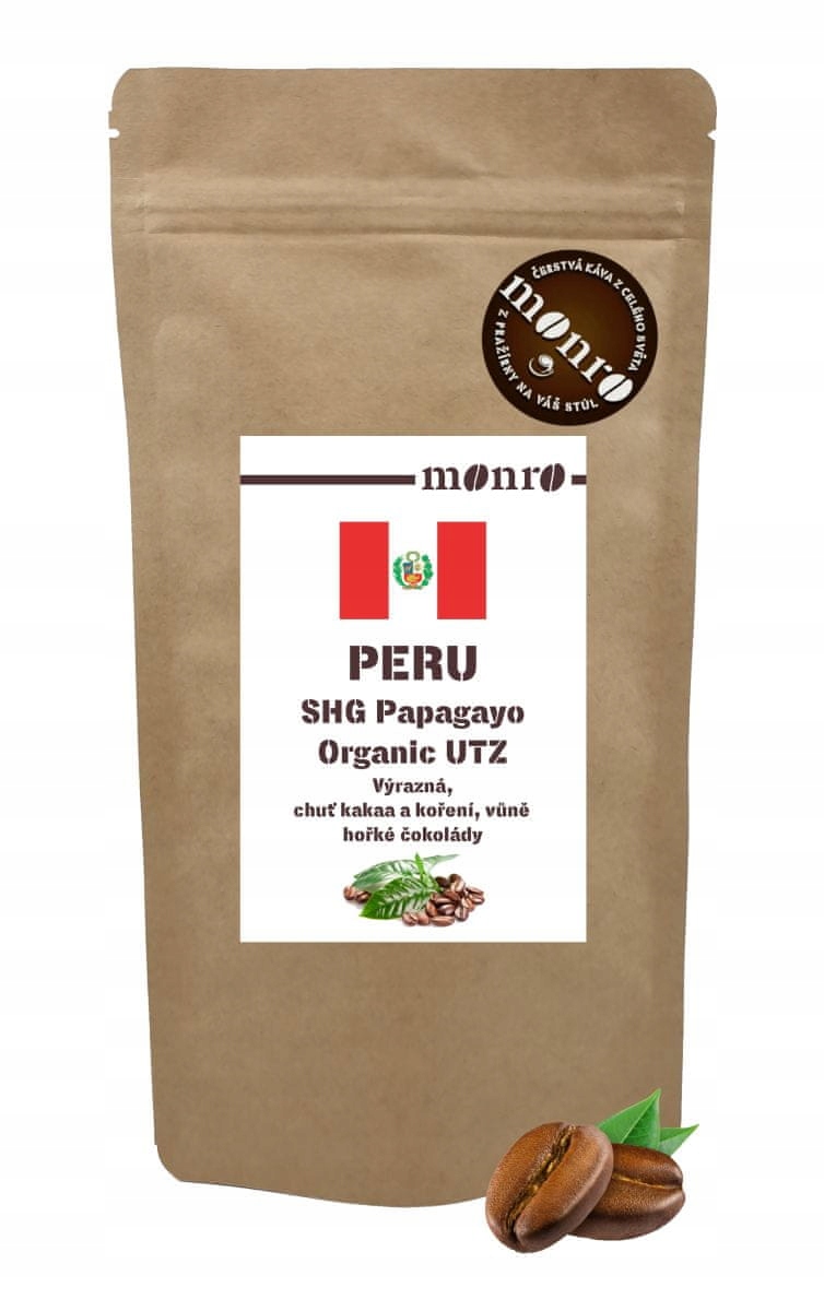 Levně Peru Papagayo Organic káva 100% Arabika 500g
