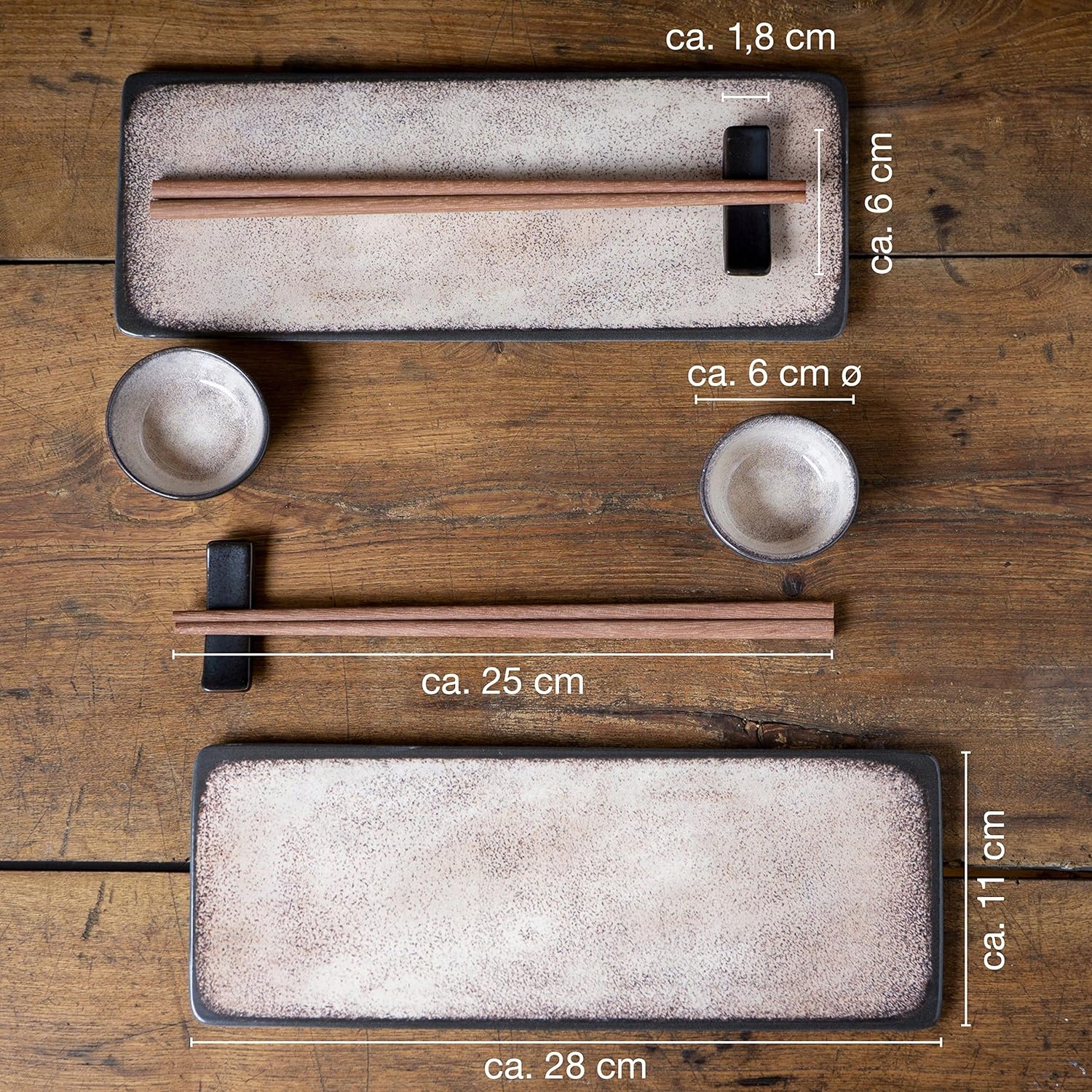 10X ZESTAW NACZYŃ DO SUSHI DLA 2 OSÓB TALERZE MISECZKI DO DIPÓW PAŁECZKI Marka inna