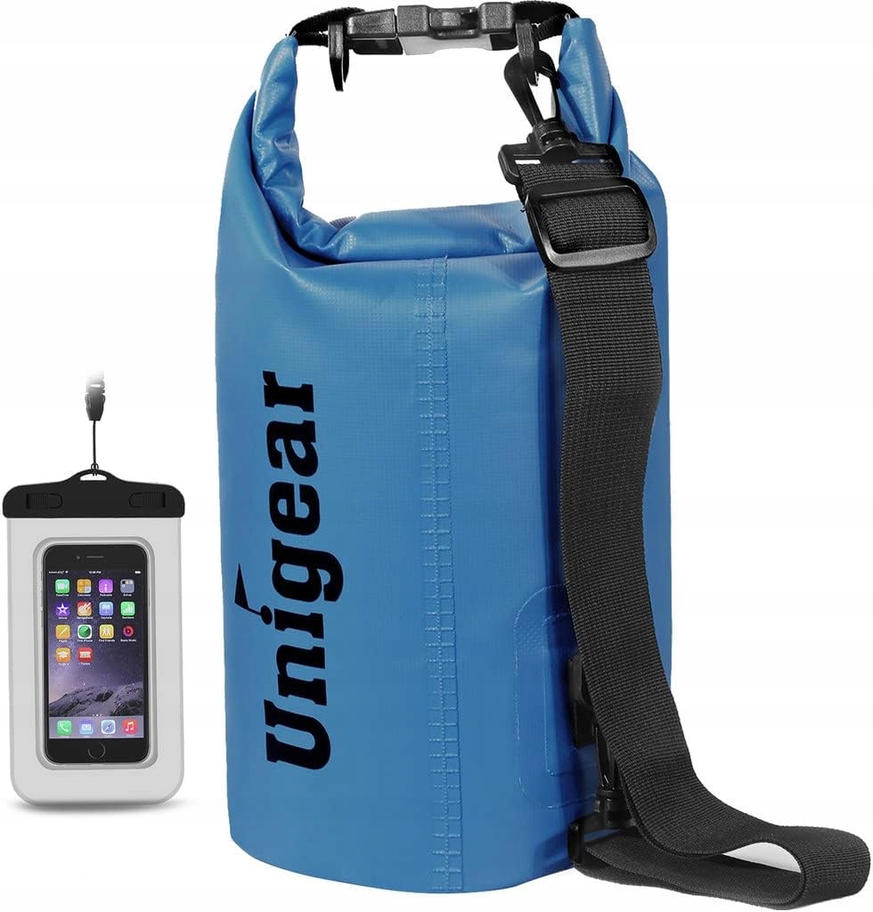 V529 Wodoodporne torba sucha DryBag Unigear 20L niebieska etui na telefon