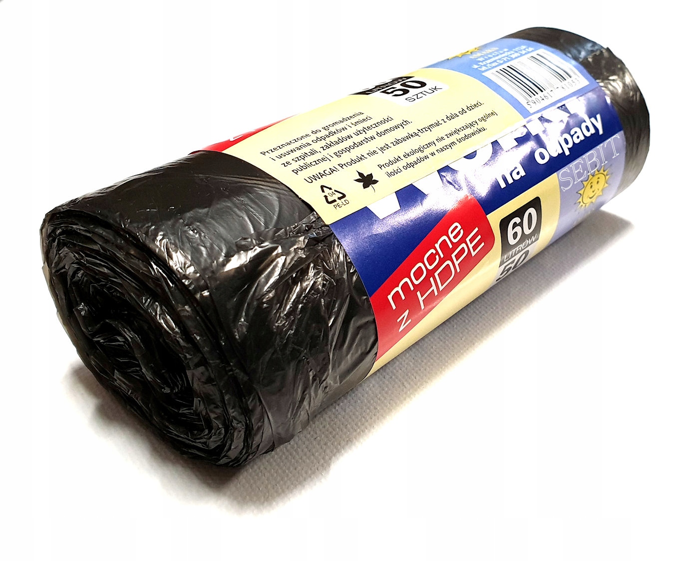 

Worki na śmieci 60L Hdpe 50szt Czarne 86617