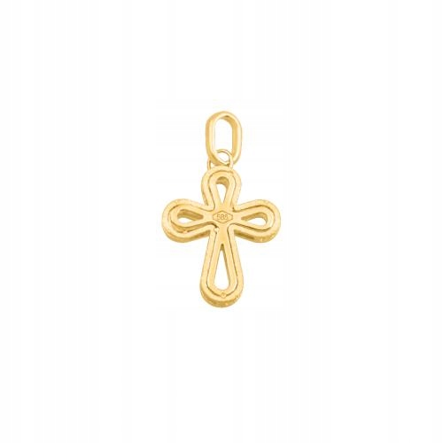 Jemný zlatý křížek 585, fantazijní dárek pro dívku na svaté přijímání